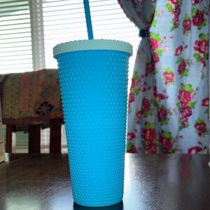 Ashland Blue Textured Tumbler with Straw